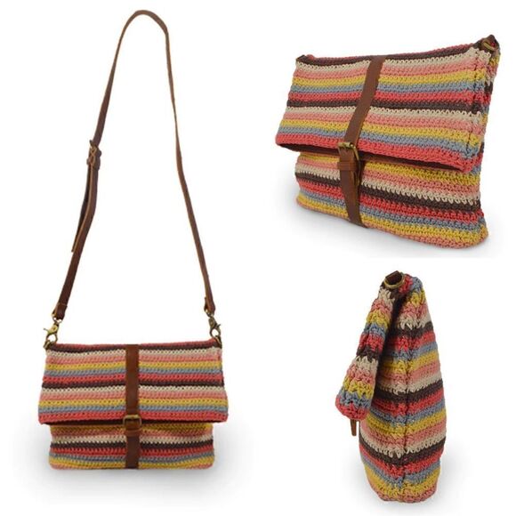 Anabaglish Colorful Knit Fold Over Crossbody - Picture 4 of 10